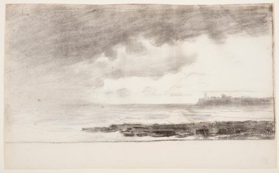 Rysunek, zatoka w Cullercoats, Anglia, 1881 r. autorstwa Winslow Homer