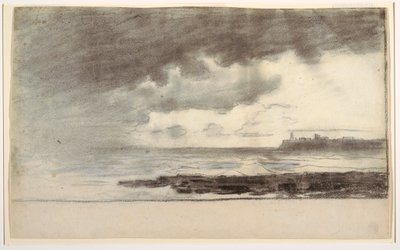 Rysunek, zatoka w Cullercoats, Anglia, 1881 r. autorstwa Winslow Homer
