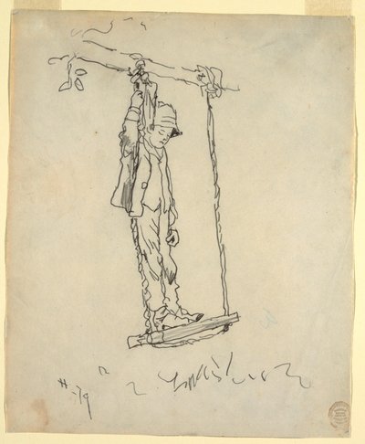 Rysunek Chłopiec na huśtawce, 1879 r. autorstwa Winslow Homer