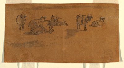 Rysunek, Krowy na pastwisku, ok. 1872 r. autorstwa Winslow Homer