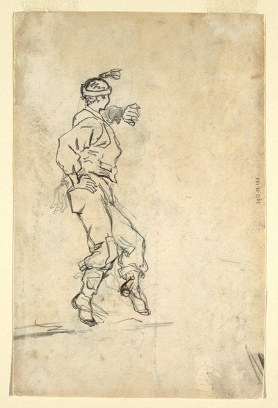 Rysunek przedstawiający załogę ładującą działo, prawdopodobnie 1861 r. autorstwa Winslow Homer