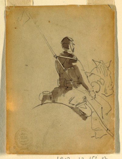Rysunek, ułan na koniu, 1862 r. autorstwa Winslow Homer