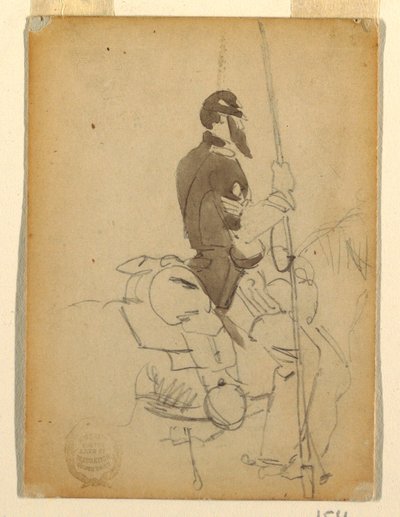 Rysunek, kawalerzysta, 1862 r. autorstwa Winslow Homer