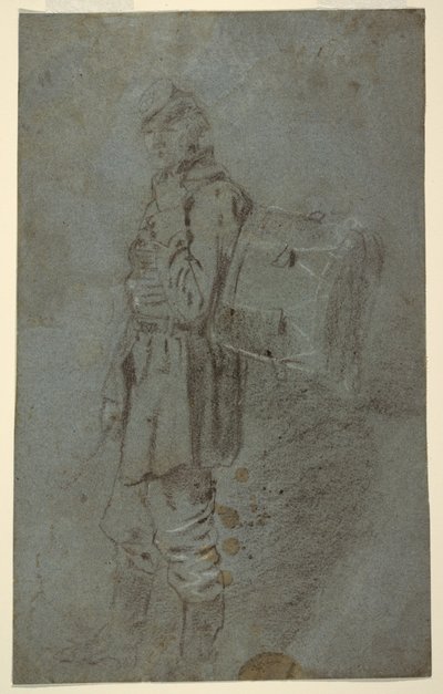 Rysunek przedstawiający perkusistę z boku, ok. 1864 r. autorstwa Winslow Homer