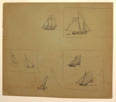 Rysunek, Szkice jednostek żaglowych, 1881-82 autorstwa Winslow Homer