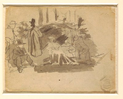 Rysunek, Biwakujący żołnierze, 1862 r. autorstwa Winslow Homer