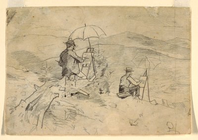 Rysunek, studium do "Artists Sketching in the White Mountains" i "The Artist in the Country", 1868 r. autorstwa Winslow Homer