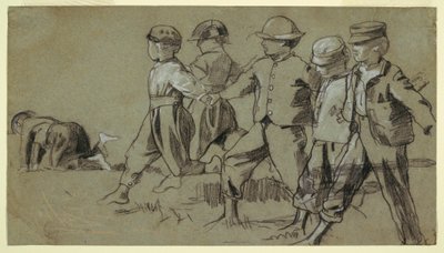 Rysunek, studium do filmu "Snap the Whip", 1872 r. autorstwa Winslow Homer