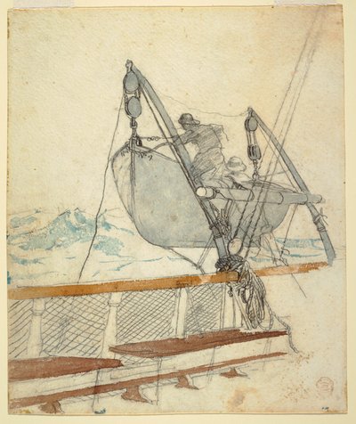Rysunek, studium do "Sygnału niepokoju", 1881 r. autorstwa Winslow Homer