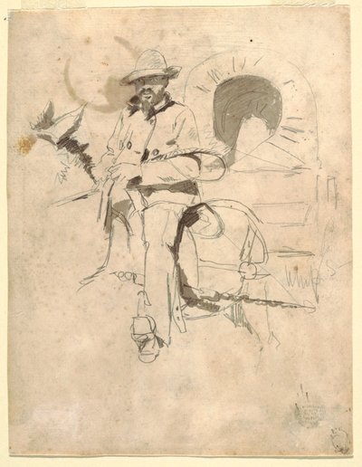 Rysunek, Studium afroamerykańskiego pracownika zespołu, ok. 1864 r. autorstwa Winslow Homer