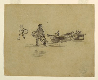 Rysunek, Dwóch rybaków, Anglia, 1881-82 autorstwa Winslow Homer