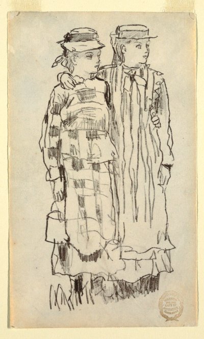 Rysunek, dwie dziewczynki, 1879 autorstwa Winslow Homer