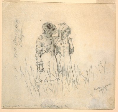Rysunek Dwie dziewczyny na polu, 1879 r. autorstwa Winslow Homer