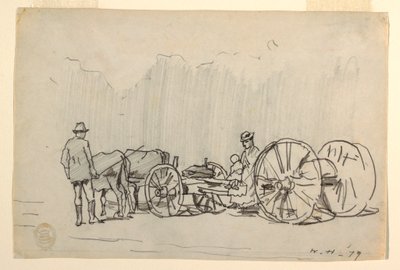 Rysunek, Jarzmo wołów, 1879 r. autorstwa Winslow Homer