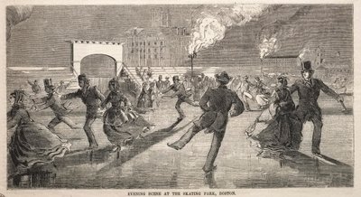 Scena wieczorna w parku łyżwiarskim, Boston, 1859. autorstwa Winslow Homer