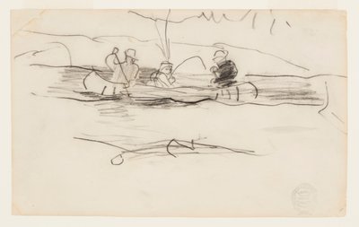 Rybak i dwóch innych mężczyzn w kajaku autorstwa Winslow Homer