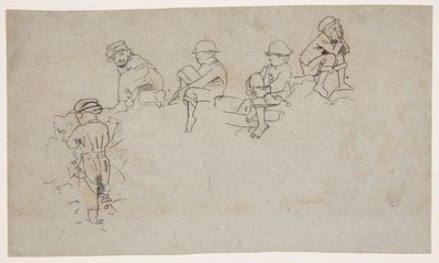 Pięć szkiców młodych chłopców autorstwa Winslow Homer