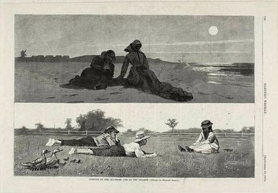 Flirt na brzegu morza i na łące autorstwa Winslow Homer