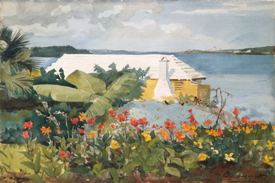 Kwiatowy ogród i bungalow, Bermudy autorstwa Winslow Homer