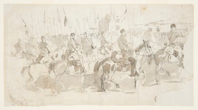 Szósty pułk kawalerii generała McClellana, wyruszający do Aleksandrii dla Old Point Comfort autorstwa Winslow Homer