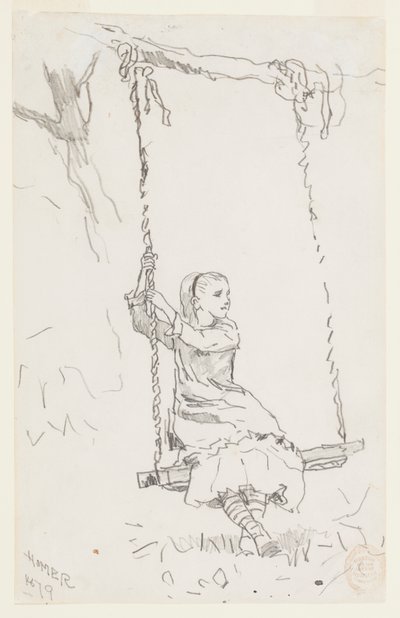 Dziewczyna na huśtawce autorstwa Winslow Homer