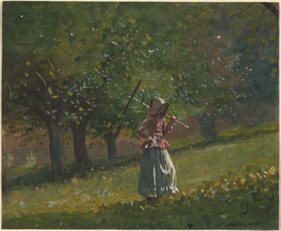 Dziewczyna z grabiami na siano autorstwa Winslow Homer