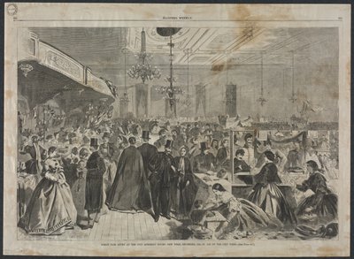 Wielki kiermasz zorganizowany w City Assembly Rooms w Nowym Jorku w grudniu 1861 r. na rzecz miejskich ubogich autorstwa Winslow Homer