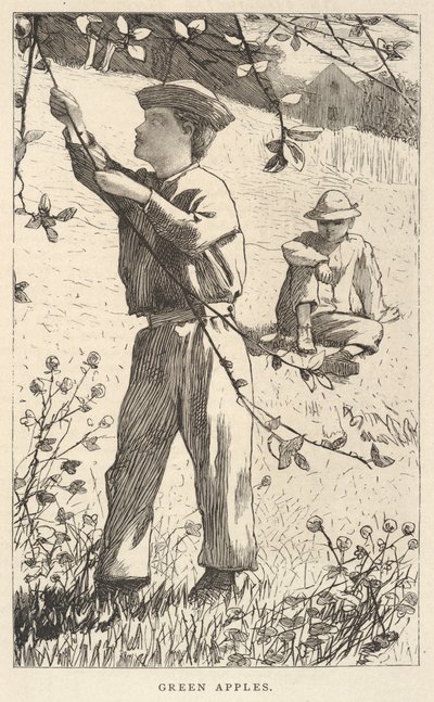 Zielone jabłka, od Our Young Folks, sierpień 1868 r. autorstwa Winslow Homer