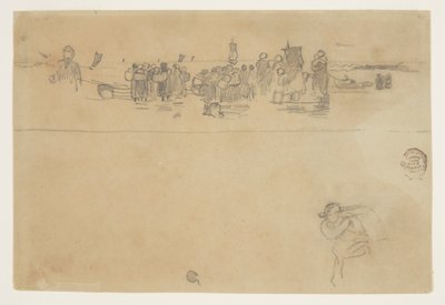 Grupy kobiet na plaży, Cullercoats, Anglia autorstwa Winslow Homer