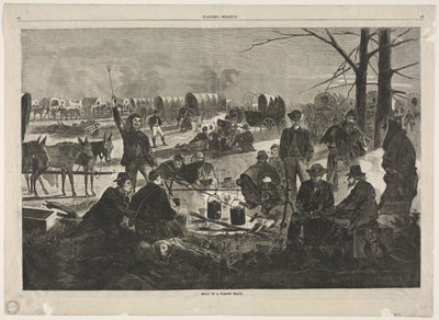 Zatrzymanie pociągu wagonowego, 1864. autorstwa Winslow Homer