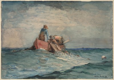 Wyciąganie sieci autorstwa Winslow Homer