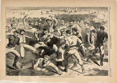 Wakacje w obozie - żołnierze grający w piłkę nożną autorstwa Winslow Homer
