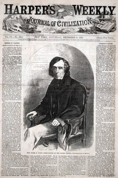 Wielebny Roger B. Taney, prezes Sądu Najwyższego Stanów Zjednoczonych, z Harper