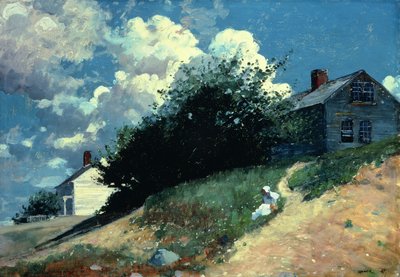 Domy na wzgórzu, 1879 autorstwa Winslow Homer