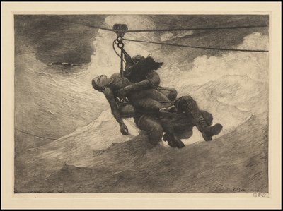 Linia życia, 1884, prawdopodobnie wydrukowana ok. 1940 autorstwa Winslow Homer