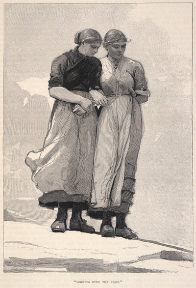 Looking Over The Cliff, z The Century Magazine, listopad 1883 r. autorstwa Winslow Homer