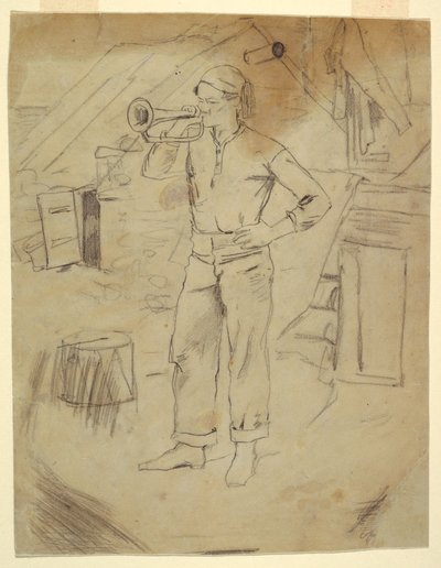 Mężczyzna noszący czapkę Zouave autorstwa Winslow Homer
