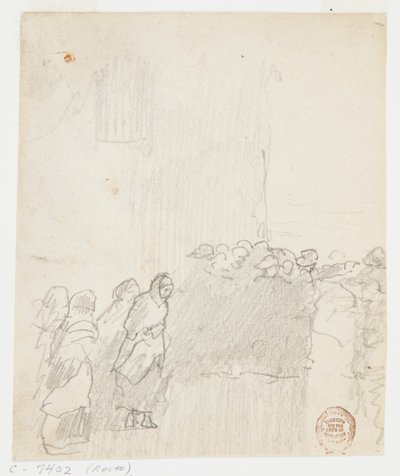 Mężczyźni i kobiety patrzący na morze, Cullercoats, Anglia autorstwa Winslow Homer