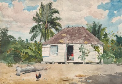 Rodzima chata w Nassau, 1885. autorstwa Winslow Homer