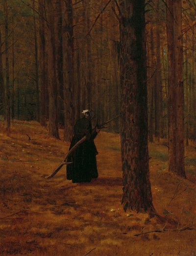 Stara kobieta zbierająca Pędzel, 1865 autorstwa Winslow Homer
