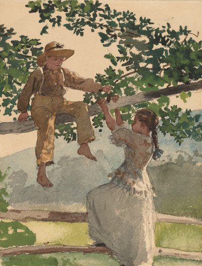 Na płocie, 1878. autorstwa Winslow Homer