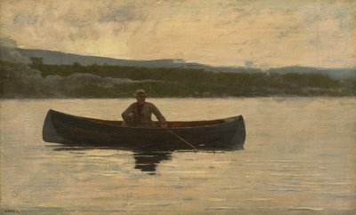 Gra na ryby, 1875, przerobiony w latach 90. autorstwa Winslow Homer