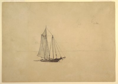Szkuner z pontonem autorstwa Winslow Homer