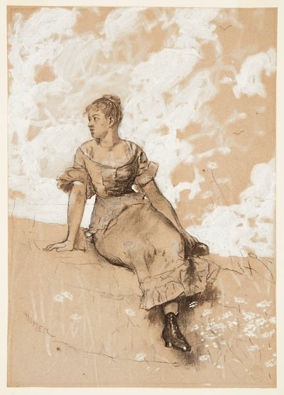 Siedząca dziewczyna autorstwa Winslow Homer