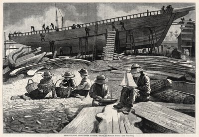 Budowa statków, port Gloucester autorstwa Winslow Homer