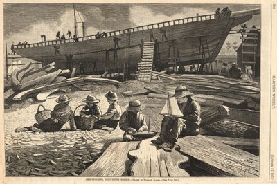 Budowa statków, port Gloucester, z Harper autorstwa Winslow Homer