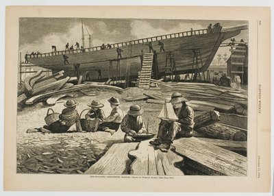 Budowa statku, port Gloucester autorstwa Winslow Homer