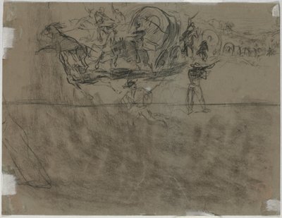 Potyczka z udziałem wagonu [verso] autorstwa Winslow Homer