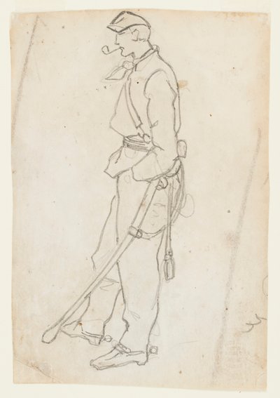 Żołnierz z mieczem i fajką autorstwa Winslow Homer