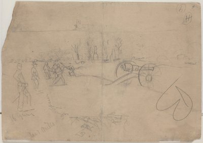 Żołnierze i armata [verso] autorstwa Winslow Homer